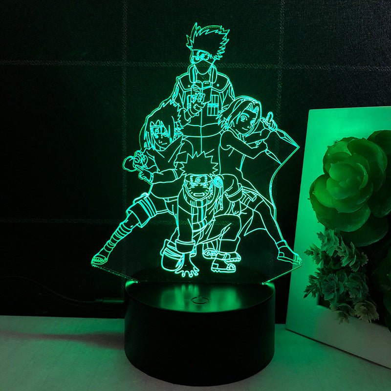 **ナルトアニメ 3D LEDナイトライト 第三班 カカシ・サスケ・ナルト・サクラ 子供向けクリスマスギフト**