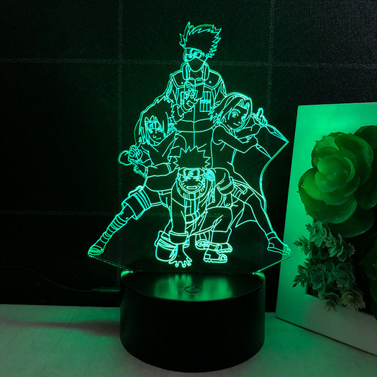 **ナルトアニメ 3D LEDナイトライト 第三班 カカシ・サスケ・ナルト・サクラ 子供向けクリスマスギフト**