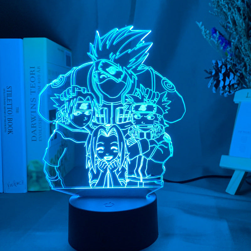 **ナルトアニメ 3D LEDナイトライト 第三班 カカシ・サスケ・ナルト・サクラ 子供向けクリスマスギフト**