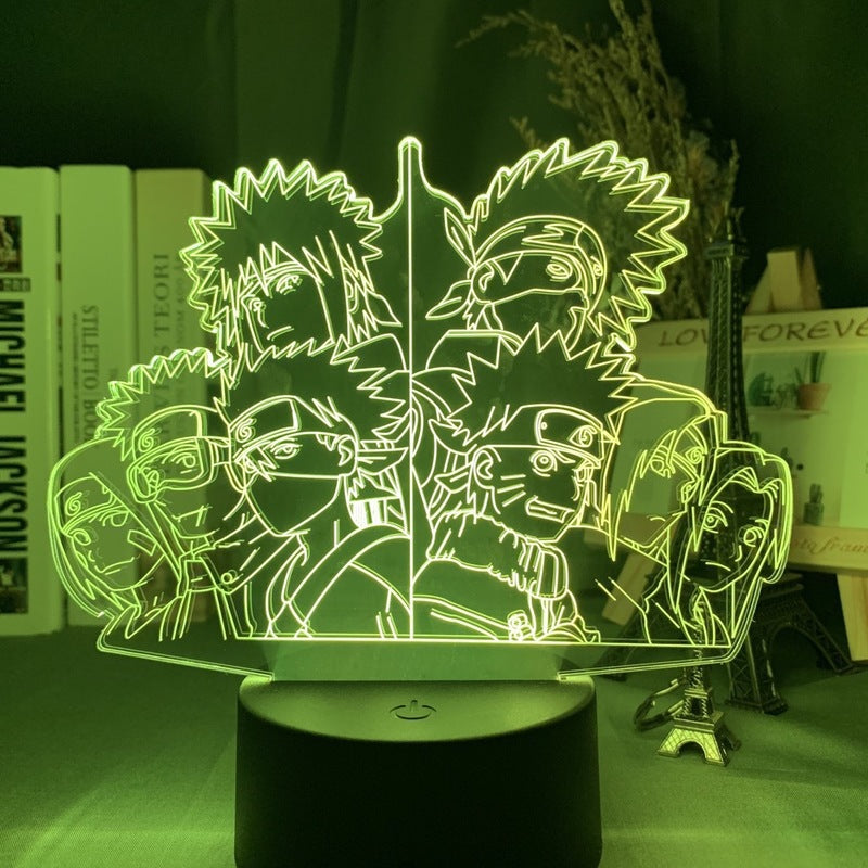 **ナルトアニメ 3D LEDナイトライト 第三班 カカシ・サスケ・ナルト・サクラ 子供向けクリスマスギフト**